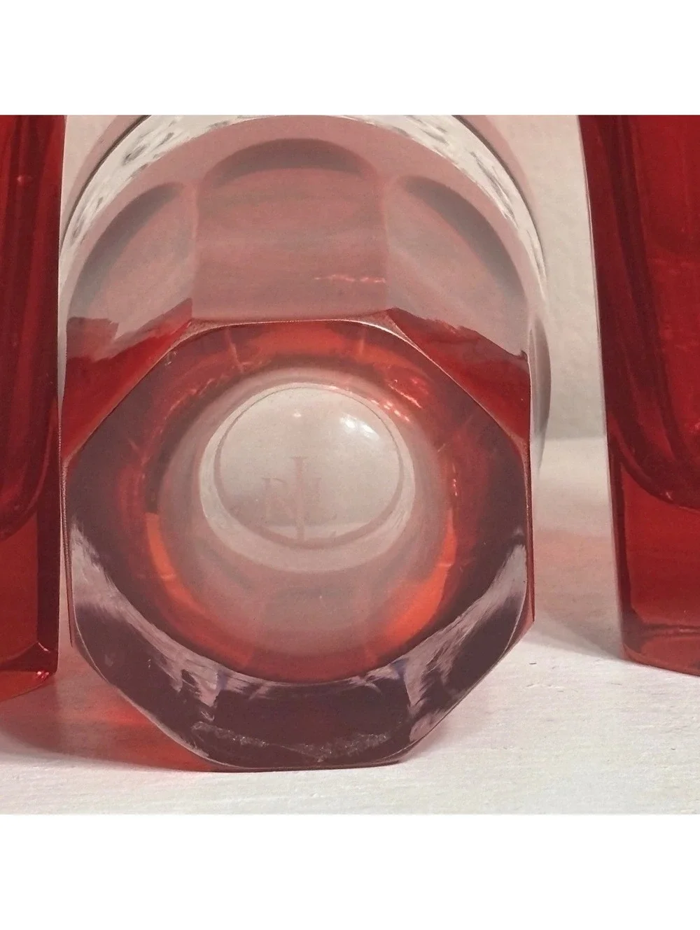 Ralph Lauren Claremont Ruby Red Lead Crystal Highball Glasses set of 4
